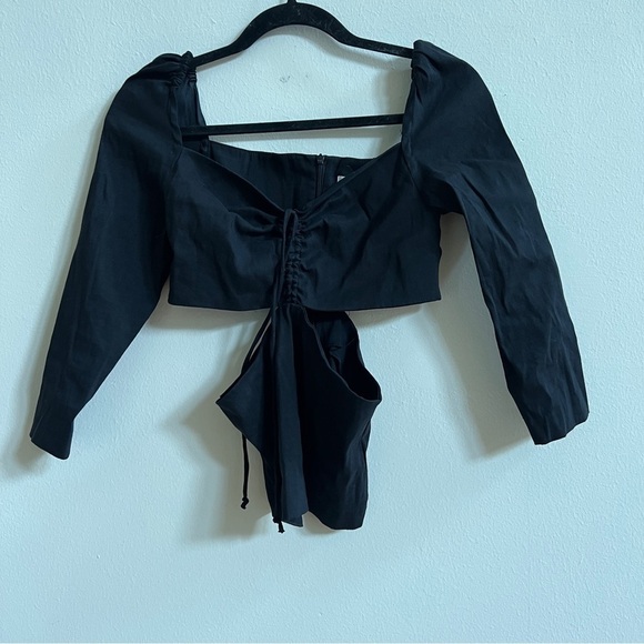 Zara Linen Blend Cut Out Top - Picture 5 of 6